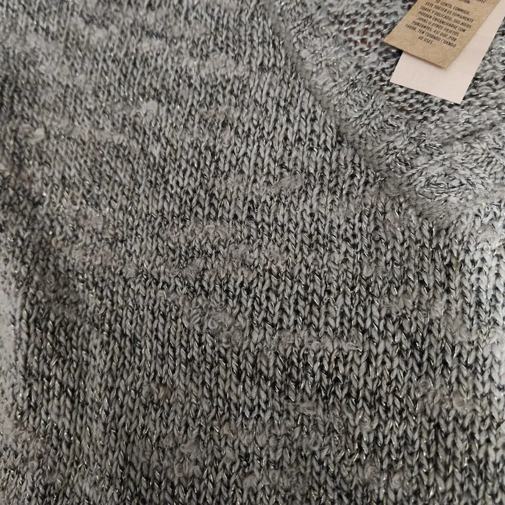 American Eagle Tunic Sweater Womens Beige Deep V Neck Knit Cottagecore Y2K New - Picture 10 of 15
